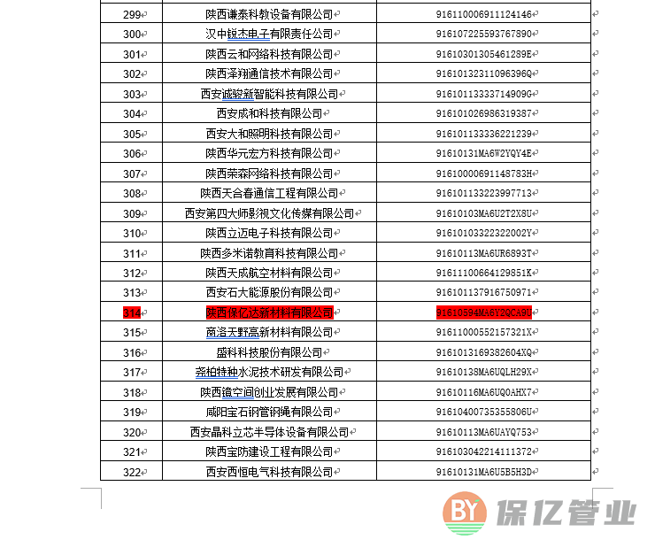 陕西保亿达新材料有限公司荣获陕西高新技术企业